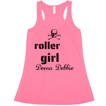 Roller Derby Girl Debbie Misses American Apparel Neon Oversized Crop Tank