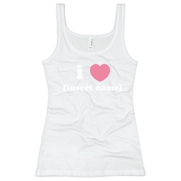 I Heart.... Junior Fit Bella Longer Length 1x1 Rib Tank Top