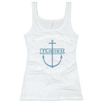 Secured by the US Navy Junior Fit Bella Longer Length 1x1 Rib Tank Top