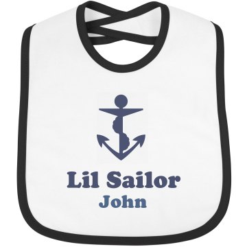 Custom Sailor Bib Infant Bella Baby 1x1 Rib Bib