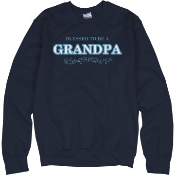 Blessed To Be A Grandpa Unisex Hanes Crew Neck Sweatshirt