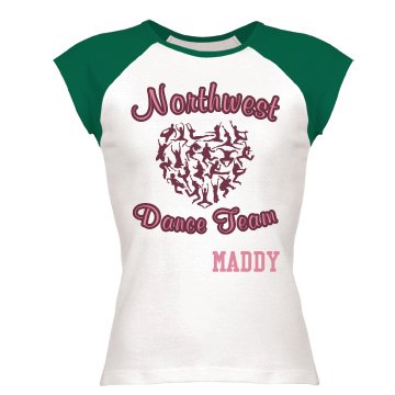 Dance Team Junior Fit Bella 1x1 Rib Cap Sleeve Raglan Tee