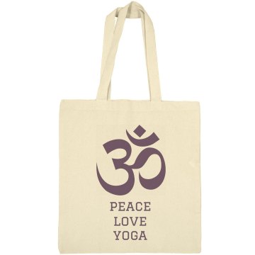 Peace Love Yoga Liberty Bags Canvas Bargain Tote Bag