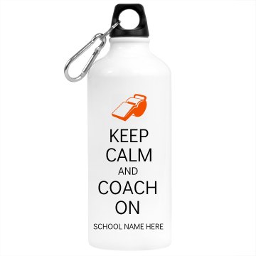 Keep Calm Coach On Aluminum Water Bottle