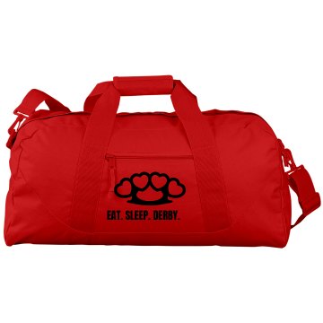Eat. Sleep. Derby. Port & Company Large Square Duffel Bag