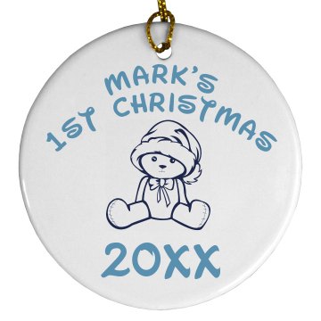 Baby's 1st Chirstmas Porcelain Circle Ornament