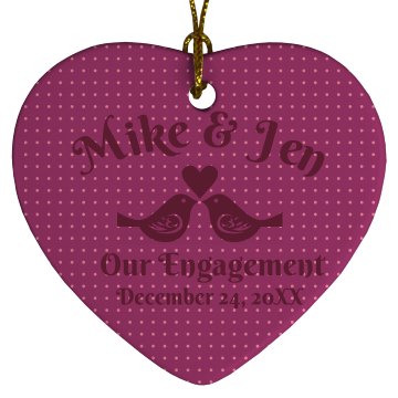 Engagement Ornament Porcelain Heart Ornament