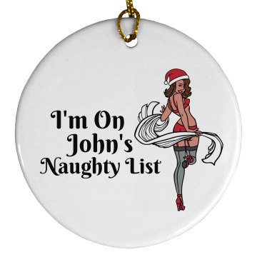 Naughty List Ornament Plastic Ball Ornament