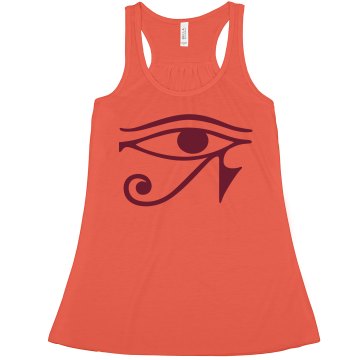 Eye of Horus Graphic Top Misses Bella Flowy Boxy Lightweight Crop Tank