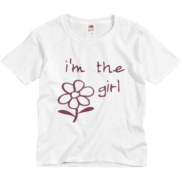 I Am The Flower Girl Youth Basic Gildan Ultra Cotton Crew Neck Tee