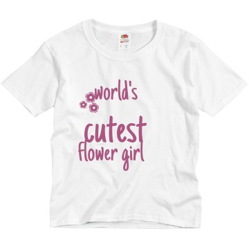 Worlds Cutest Flower Girl Youth Basic Gildan Heavy Cotton Crew Neck Tee
