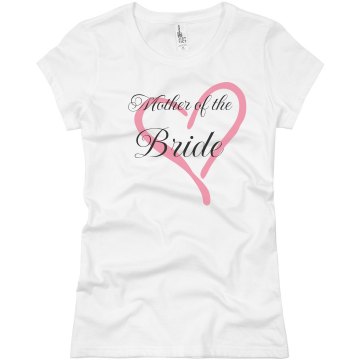 Mother Of The Bride Heart Junior Fit Basic Bella Favorite Tee
