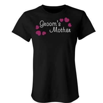 Groom's Mother Hearts Junior Fit Bella Sheer Longer Length Rib Tee
