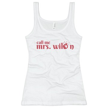 Call Me Mrs. Wilson Ring Bella Junior Fit Contrast Satin Trim Cami