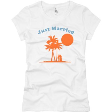 Just Married Honeymoon Junior Fit Basic Bella Favorite Tee