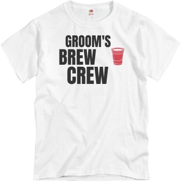Groom's Brew Crew Unisex Basic Gildan Heavy Cotton Crew Neck Tee