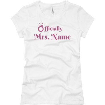Officially Mrs. Parker Junior Fit Basic Bella Favorite Tee