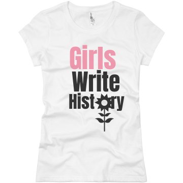 Girls Write History Junior Fit Basic Bella Favorite Tee