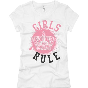 Girls Rule Splat Crown Junior Fit Basic Bella Favorite Tee