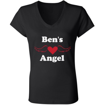 Ben's Angel Junior Fit Bella V-Neck Jersey Tee