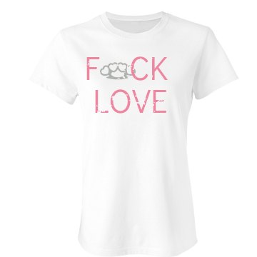 Distressed Heart Love Junior Fit Bella Crewneck Jersey Tee