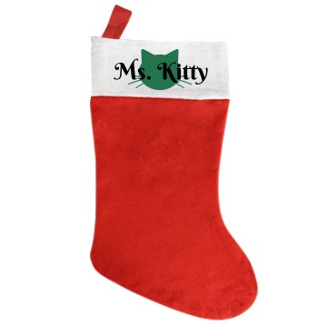 Ms. Kitty's Cat Stocking Giant Personalized Holiday Stocking