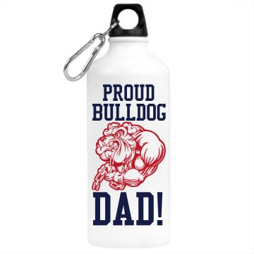 Proud Bulldog Dad Aluminum Water Bottle