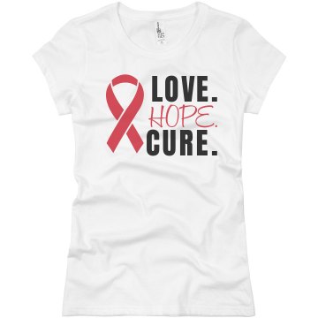 Love Hope Cure Junior Fit Basic Bella Favorite Tee