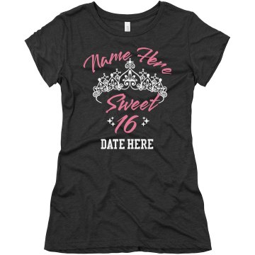 Sweet Sixteen Tee Junior Fit Bella Sheer Longer Length Scoopneck Tee