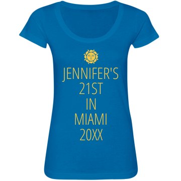 Jen's 21st Birthday Junior Fit Bella Sheer Longer Length Scoopneck Tee