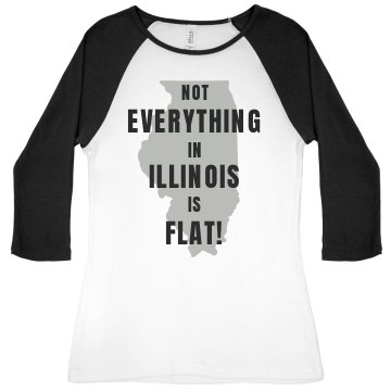 Not Everything Illinois Junior Fit Bella 1x1 Rib 3/4 Sleeve Raglan Tee