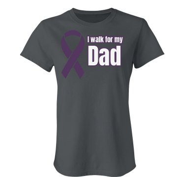 I Walk For My Dad Junior Fit Bella Crewneck Jersey Tee