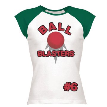 Ball Blasters Tee Junior Fit Bella 1x1 Rib Cap Sleeve Raglan Tee