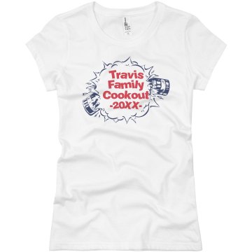 Travis Cookout w/ Back Junior Fit Basic Bella Favorite Tee