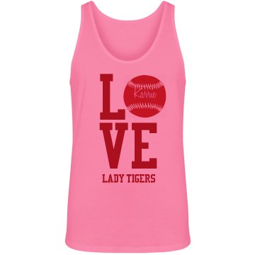 Love Softball Neon Tank Unisex American Apparel Neon Tank