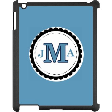 Monogram iPad Case Black iPad Snap-on Case