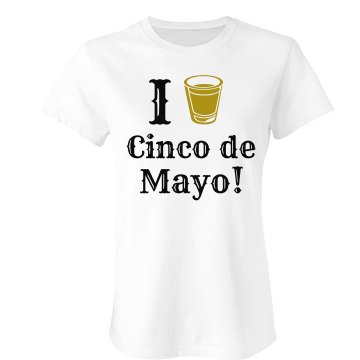 I Heart Cinco de Mayo Junior Fit Bella Sheer Longer Length Rib Tee