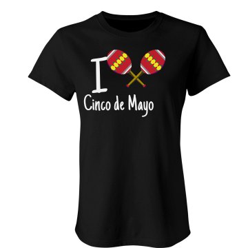 I Heart Cinco De Mayo T Junior Fit Bella Sheer Longer Length Rib Tee