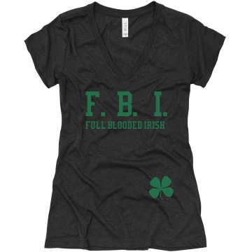 Full Blooded Irish Junior Fit Bella Sheer Longer Length Rib V-Neck Tee 