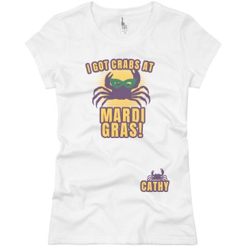 Crabs at Mardi Gras Junior Fit Basic Bella Favorite Tee