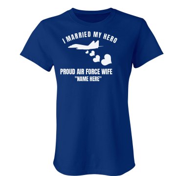 Marine Wife Tee Junior Fit Bella Crewneck Jersey Tee