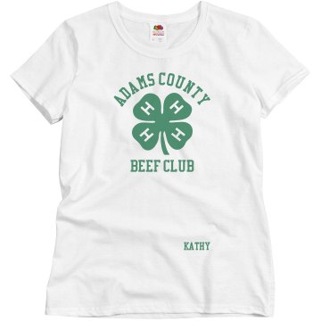 Beef Club 4-H Misses Relaxed Fit Basic Gildan Ultra Cotton Tee