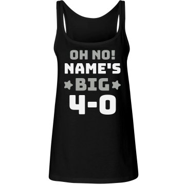 The Big 4-0 Junior Fit Bella 1x1 Rib Ringer Tee