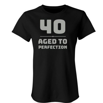 40 & Aged To Perfection Junior Fit Bella Crewneck Jersey Tee