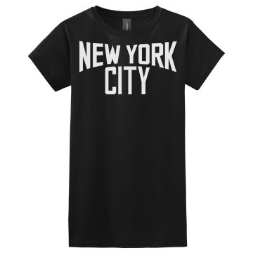 New York City Misses Relaxed Fit Gildan Ultra Cotton Tee