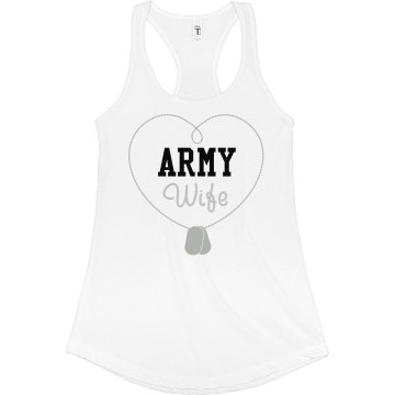 Army Wife Tags Tank Junior Fit Bella Sheer Longer Length Rib Racerback Tank Top