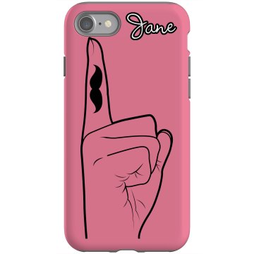 Finger-Stache iPhone Rubber iPhone 4 & 4S Case Black