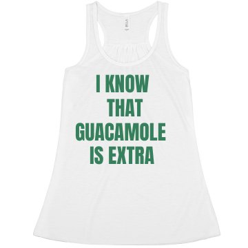 I Know That Guacamole... Misses Bella Flowy Boxy Lightweight Crop Tank