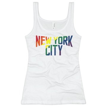New York City Tank Junior Fit Bella Sheer Longer Length Rib Tank Top