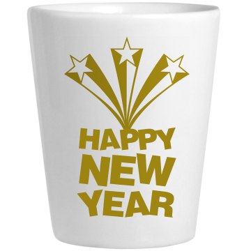 Happy New Year Shot Glass Ceramic Shotglass